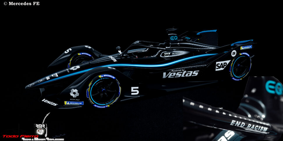 Mercedes FE se alinea con su par de F1 pintando su EQ de negro