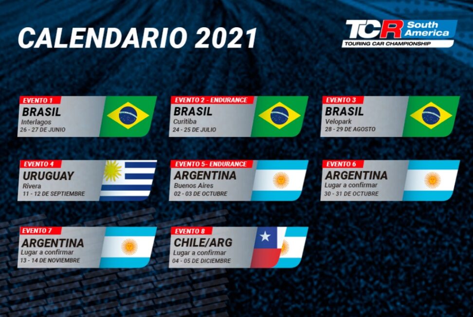 Actualización del calendario 2021 del TCR South America