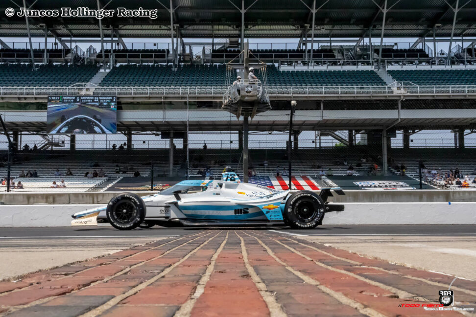 Accidente de Canapino sobre el final de las Indy500