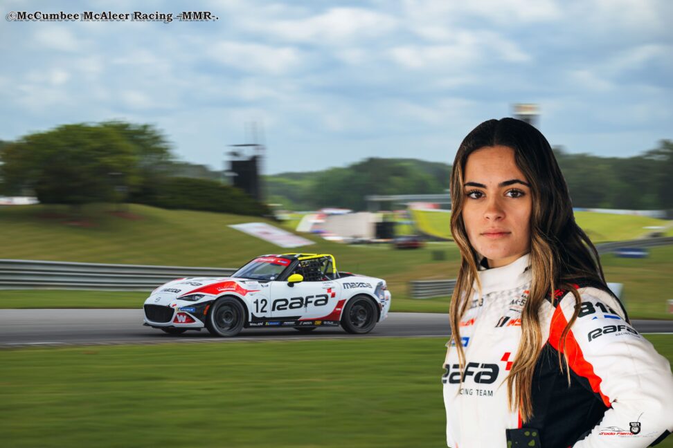 Remontada de Maite para llegar 23ra en la segunda carrera de la Mazda MX-5 Cup en Barber